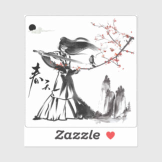 Onna-musha Warrior - Grace and Katana Sticker
