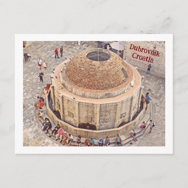 Onofrio Fountain in old town Dubrovnik, Croatia Postcard (Front)