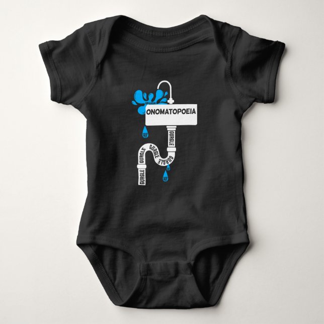 Onomatopoeia creative writing or poetry baby bodysuit (Front)