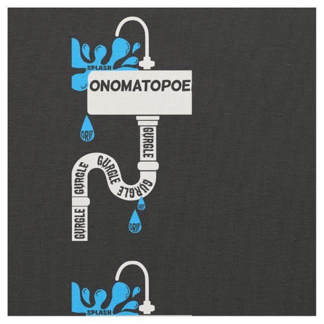 Onomatopoeia creative writing or poetry fabric (Close Up)