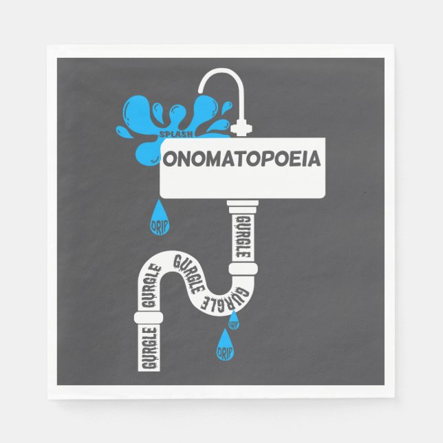 Onomatopoeia creative writing or poetry napkins (Front)