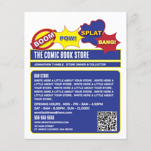 Onomatopoeia Design _ Comic Book StoreCollector Flyer