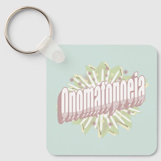 Onomatopoeia Explosion English Language  Keychain (Front)