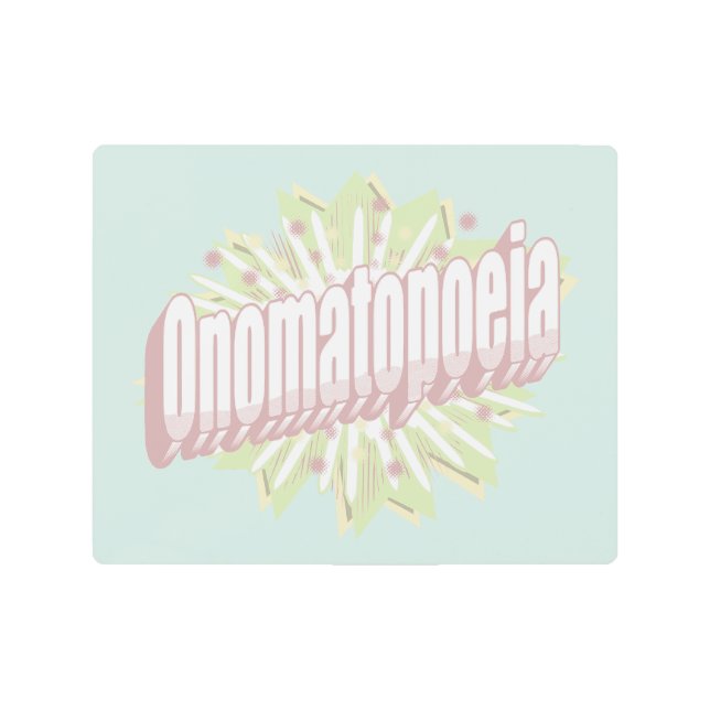 Onomatopoeia Explosion English Language  Metal Print (Front)