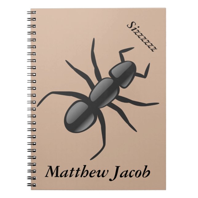 Onomatopoeia word sizzzzzz thinking ant sounds notebook (Front)