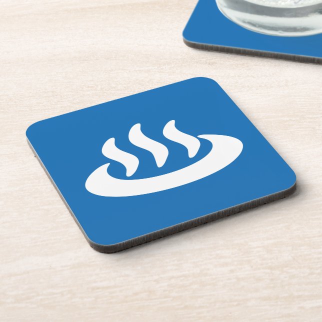 Onsen ♨ Hot Spring 温泉 Japanese Sign Beverage Coaster (Left Side)