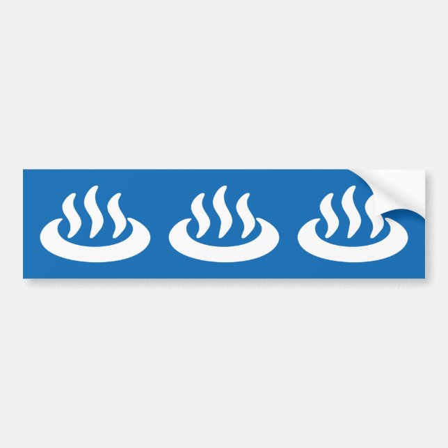 Onsen ♨ Hot Spring 温泉 Japanese Sign Bumper Sticker (Front)