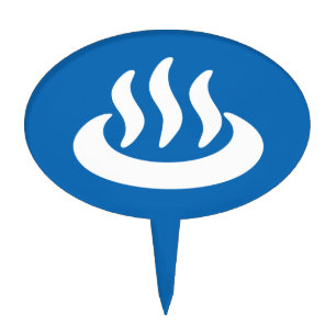 Onsen ♨ Hot Spring 温泉 Japanese Sign Cake Topper