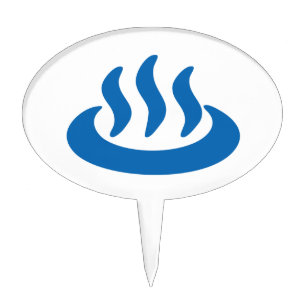 Onsen ♨ Hot Spring 温泉 Japanese Sign Cake Topper