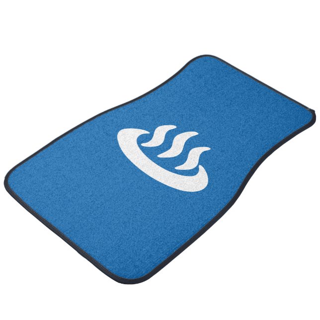 Onsen ♨ Hot Spring 温泉 Japanese Sign Car Floor Mat (Angled)
