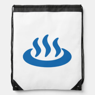 Onsen ♨ Hot Spring 温泉 Japanese Sign Drawstring Bag