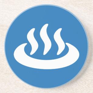 Onsen ♨ Hot Spring 温泉 Japanese Sign Drink Coaster
