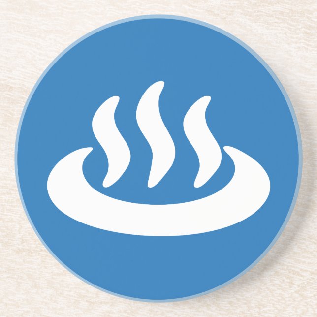 Onsen ♨ Hot Spring 温泉 Japanese Sign Drink Coaster (Front)
