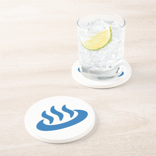 Onsen ♨ Hot Spring 温泉 Japanese Sign Drink Coaster (Side)