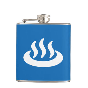 Onsen ♨ Hot Spring 温泉 Japanese Sign Hip Flask