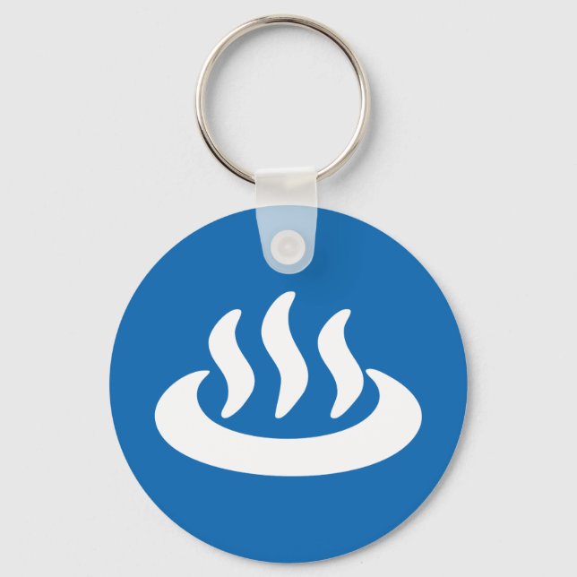 Onsen ♨ Hot Spring 温泉 Japanese Sign Keychain (Front)