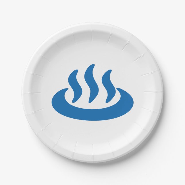 Onsen ♨ Hot Spring 温泉 Japanese Sign Paper Plates (Front)