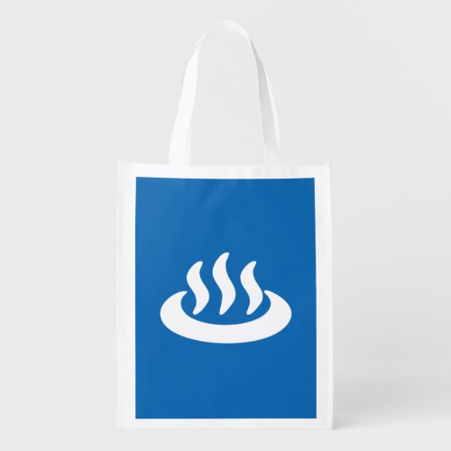 Onsen  Hot Spring 温泉 Japanese Sign Reusable Grocery Bag