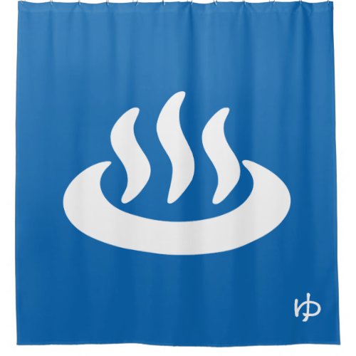 Onsen  Hot Spring 温泉 Japanese Sign Shower Curtain