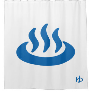 Onsen ♨ Hot Spring 温泉 Japanese Sign Shower Curtain