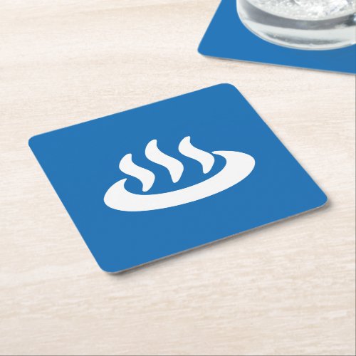 Onsen  Hot Spring 温泉 Japanese Sign Square Paper Coaster