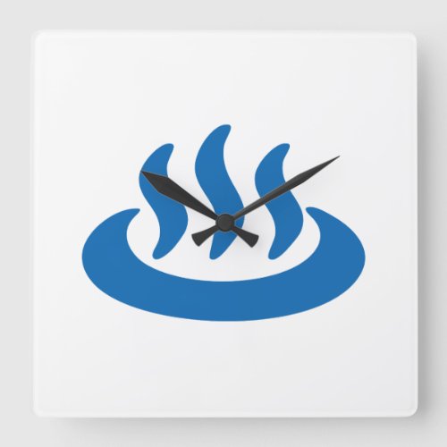 Onsen  Hot Spring 温泉 Japanese Sign Square Wall Clock