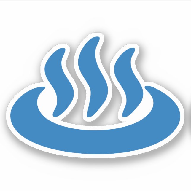 Onsen ♨ Hot Spring 温泉 Japanese Sign Sticker (Front)