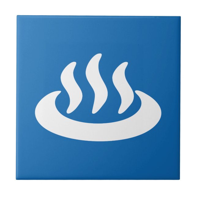 Onsen ♨ Hot Spring 温泉 Japanese Sign Tile (Front)