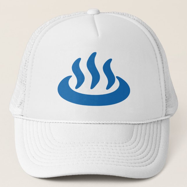 Onsen ♨ Hot Spring 温泉 Japanese Sign Trucker Hat (Front)