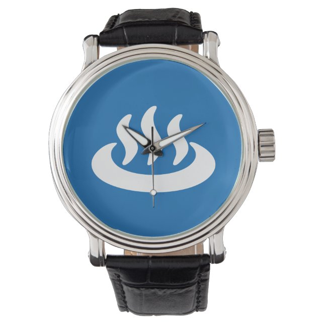 Onsen ♨ Hot Spring 温泉 Japanese Sign Watch (Front)