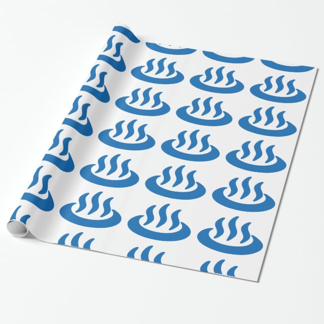Onsen ♨ Hot Spring 温泉 Japanese Sign Wrapping Paper (Unrolled)