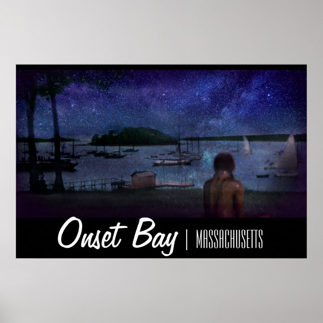 Onset Bay Night Poster - 36" x 24" (Front)