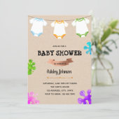Onsie painting baby shower invitation (Standing Front)