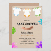 Onsie painting baby shower invitation (Front/Back)