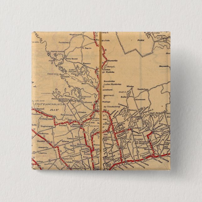 Ontario 3 pinback button (Front)