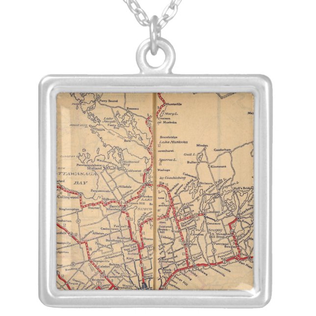 Ontario 3 silver plated necklace (Front)