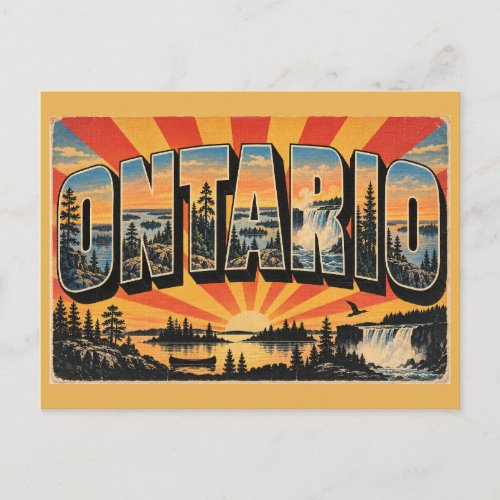 Ontario CA Waterfalls Forests Lakes Art Postcard