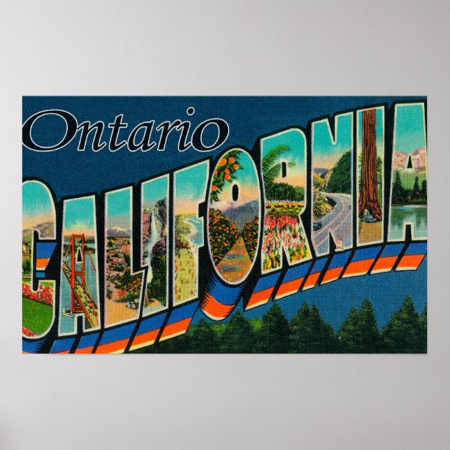 Ontario, California - Large Letter Scenes Poster (Front)