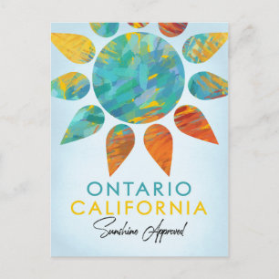 Ontario California Sunshine Travel Postcard
