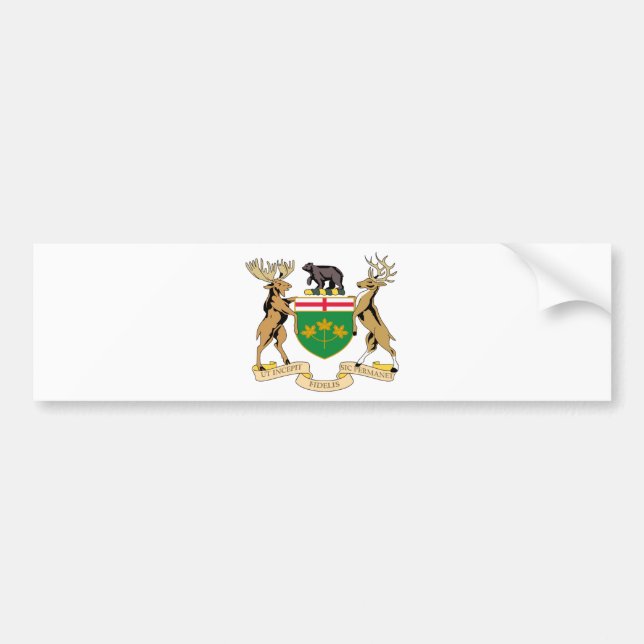 Ontario (Canada) Coat of Arms Bumper Sticker (Front)