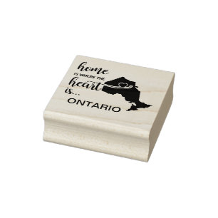 Ontario Canada Home is where the heart is Rubber Stamp