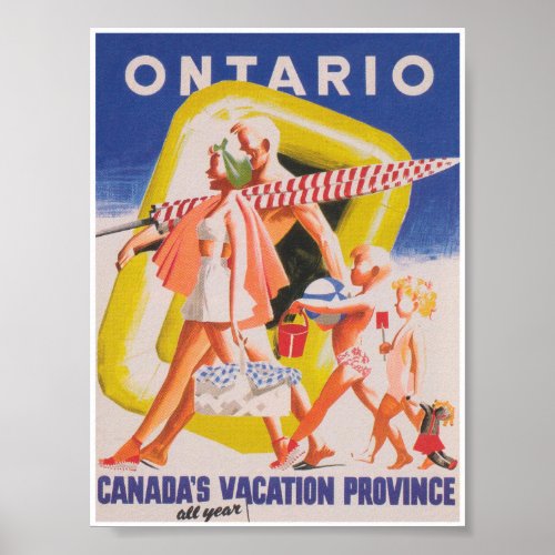 Ontario Canada Vintage Travel Poster