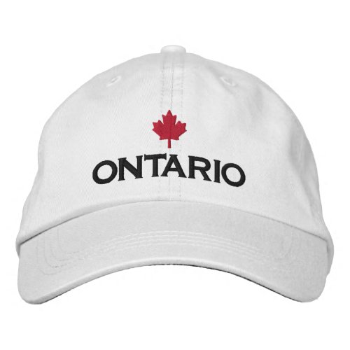 Ontario Canadian Maple Leaf  Embroidered Baseball Cap