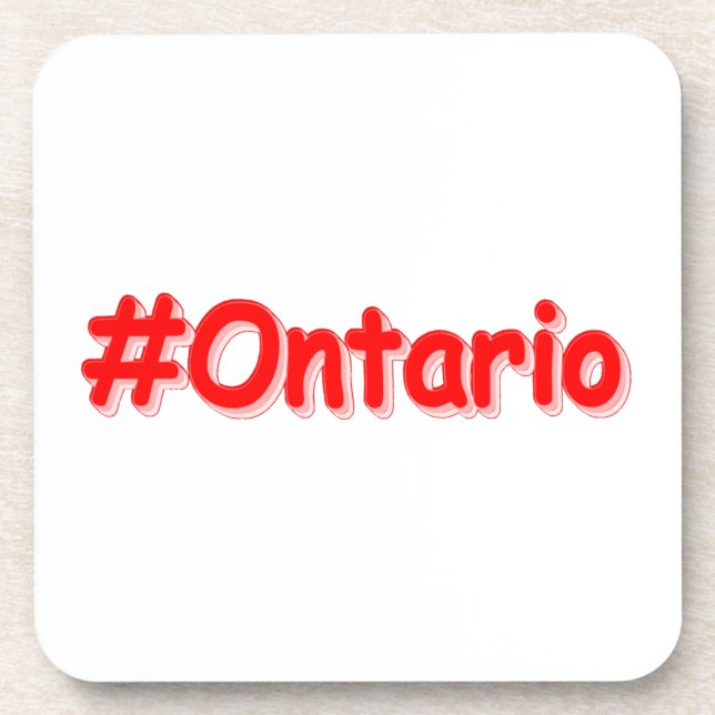"#Ontario " Cute Design. Buy Now Beverage Coaster (Front)