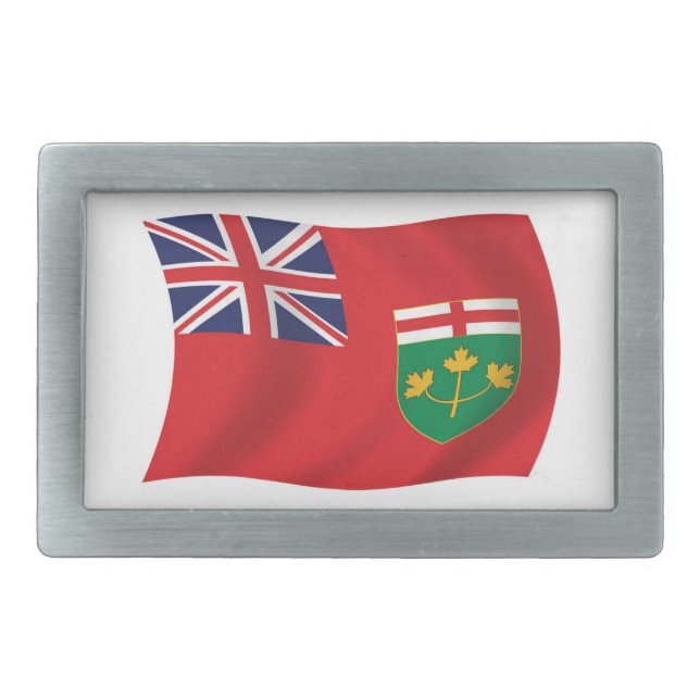 Ontario Flag Poster Print Belt Buckle (Front)