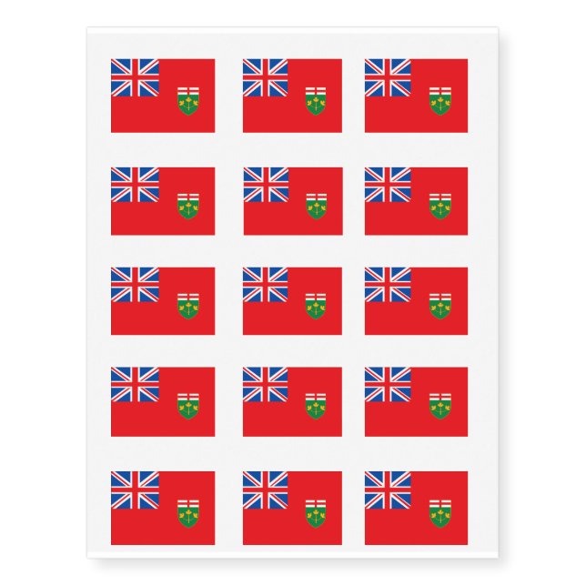 ONTARIO Flag Temporary Tattoos (Front)