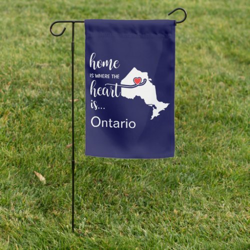 Ontario Home is where the heart is Garden Flag
