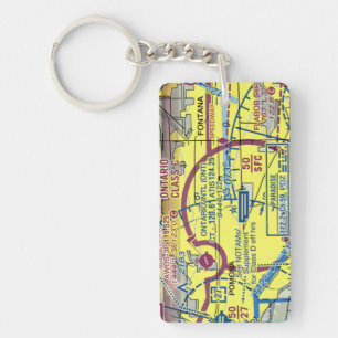Ontario Intl. Airport chart / taxi diagram Keychain