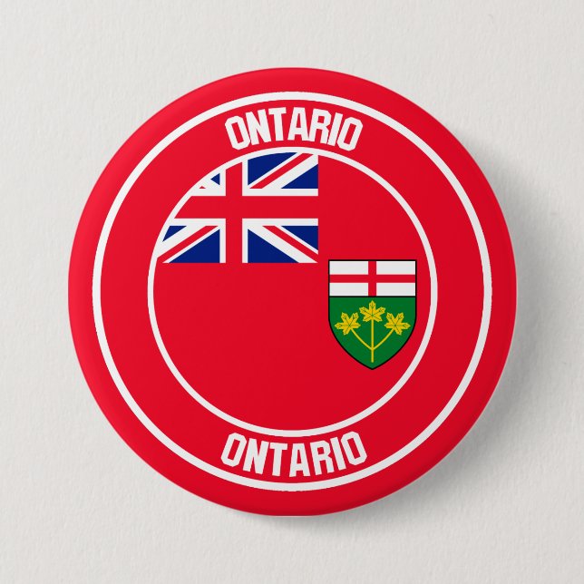 Ontario Round Emblem Button (Front)