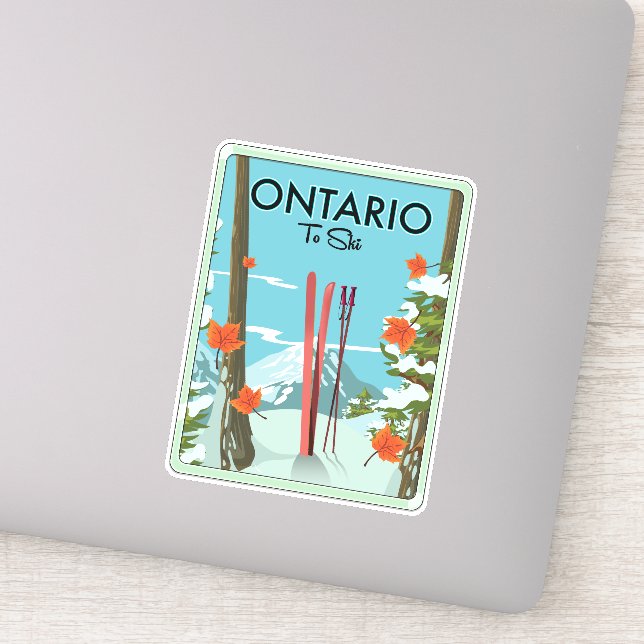 Ontario To Ski Sticker (Detail)